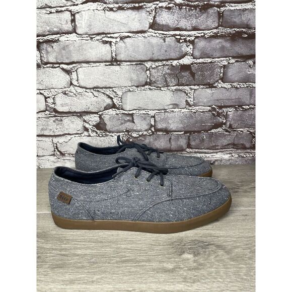 Reef Deck Hand 2 TX Gray Blue Canvas Boat Lace Up Beach Sneakers Men 10M US/43EU - Picture 13 of 16